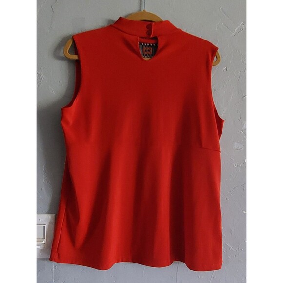Adrian Karen L Not Label Size, Polyester Spandex, Red,Women's Tops Sleeveless. - Picture 3 of 10